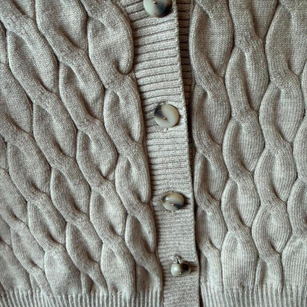 Marled Women's Cream Cable Knit Vest - Picture 3 of 4